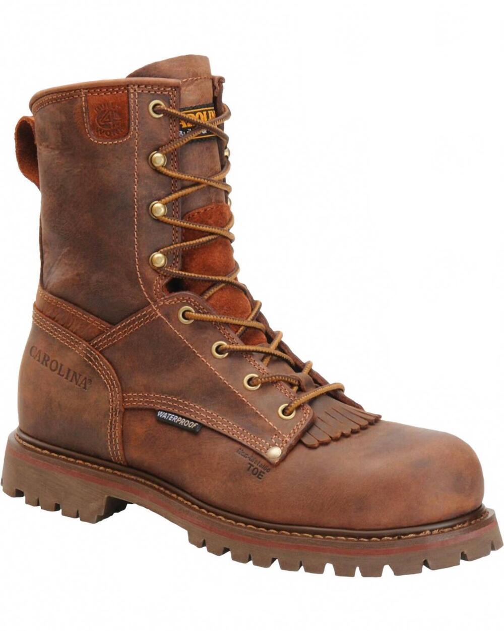 NEW CAROLINA men's waterproof work boots in brown